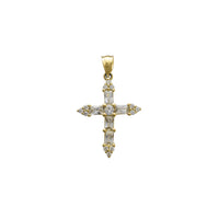 Zirconia Baguette Pointed Cross Pendant (14K)