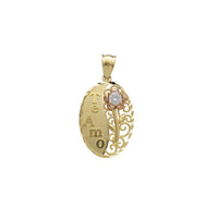 Te Amo Stern & Rose Oval Pendant (14K)
