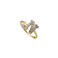 Zirconia Initial Letter "N" Solitaire Ring (14K)