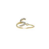 Zirconia Initial Letter "S" Bezel Ring (14K)