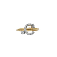 Zirconia Initial Letter "C" Solitaire Ring (14K)