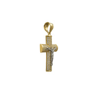 Iced-Out Puffy Crucifix Pendant (14K)