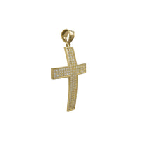 Iced-Out Convex Cross Pendant (14K) Popular Jewelry New York