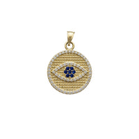 Iced-Out Evil-Eye Round Medallion Pendant (14K)