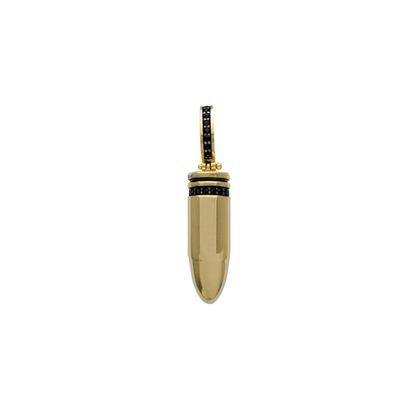 Black Zirconia 3D Bullet Pendant (14K) Popular Jewelry New York