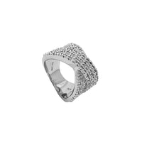 Zirconia Icy Criss Cross Ring (Silver)
