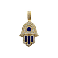 Diamond Blue-Enameled Hamsa Hand Pendant (14K) Popular Jewelry New York