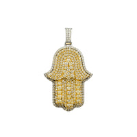 Diamond Iced-Out Cluster Hamsa Hand Pendant (14K)