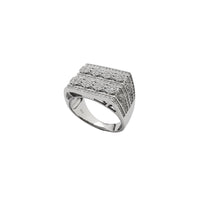 Zirconia Iced-Out Square Signet Ring (Silver)