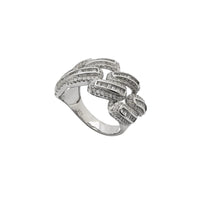 Zirconia Baguette & Round Cuban Ring (Silver)