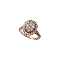 Diamond Oval Cluster Engagement Ring (14K)