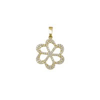 Zirconia Outline Six-Petals Flower Pendant (14K)