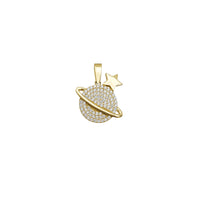 Zirconia Saturn & Star Pendant (14K)