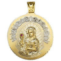Huge Saint Barbara Medallion Pendant (14K)