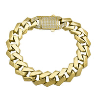 Lightweight Monaco "Edge" Iced-Out Lock Bracelet (14K).