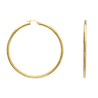 Sandblasted Diamond-Cut Hoop Earrings (14K)