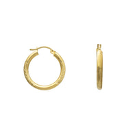 Sandblasted Diamond-Cut Hoop Earrings (14K)