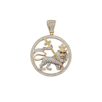 Diamond Lion King with Cross Pendant (10K)