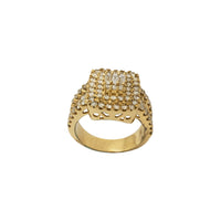 Diamond Cluster Rectangle Ring (14K)