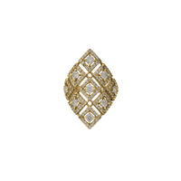 Icy Rhombus Pattern Long Finger Ring (14K)