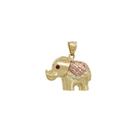 Zirconia Two-Tone Ornament Elephant Pendant (14K)