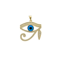 Zirconia Iced-Out Horus Eye Pendant (14K)