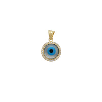 Zirconia Round Blue Evil Eye Pendant (14K)