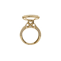 Zirconia Heart Textured High Setting Ring (10K)