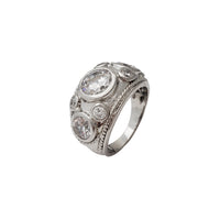 Zirconia Bezel Cluster Ring (Silver)
