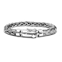 Solid Breaded Textured Bracelet (Silver)