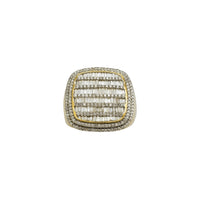 Diamond Baguettes & Round Signet Ring (14K)