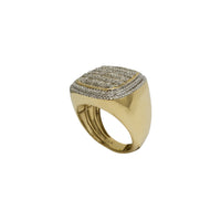 Diamond Baguettes & Round Signet Ring (14K)