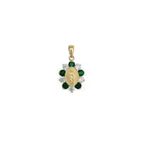 Green-Zirconia Virgin Mary Pendant (14K)