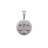 Zirconia Red-Eye Libra Zodiac Sign Pendant (Silver)