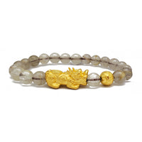 Wealthy Pixiu Bead Bracelet (24K)
