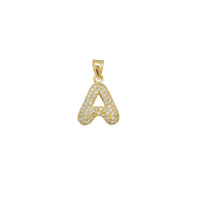 Zirconia Milgrain Initial Letter Pendant (14K)
