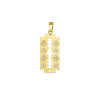Zirconia Razor Blade Pendant (14K)