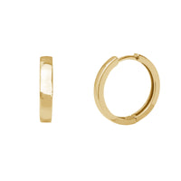 Plain Flat Huggie Earrings (14K)