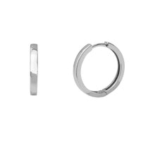 Plain Flat Hoop Earrings (Silver)