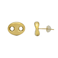 Plain Puffy Mariner Stud Earrings (14K)
