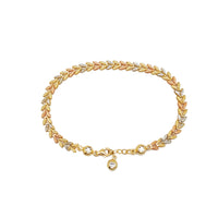 Zirconia Tricolor Leaf Fancy Bracelet (14K)