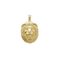 Textured Lion Head Pendant (14K)