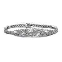 Iced-Out Cluster Forest CZ Bracelet (Silver)