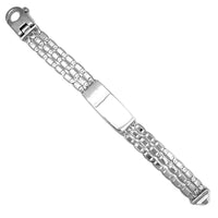 Solid Triple-Valentino ID Bracelet (Silver)