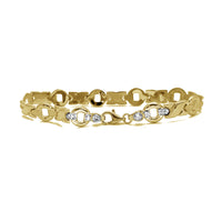 Zirconia Two-Tone "XO" Fancy Bracelet (14K)