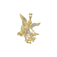 Two-Tone Diamond-Cut Saint Michael Pendant (14K)