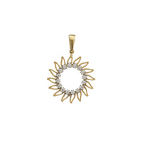 Zirconia Milgrain Sunburst Pendant (14K)