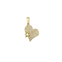 Zirconia Star-Silhouette Heart Pendant (14K)