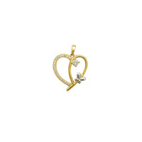 Zirconia Silhouette-Heart Butterfly Pendant (14K)
