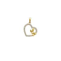 Zirconia Heart & Butterfly Pendant (14K)